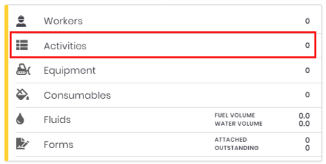KruxLog Updated Shift Categories list - Activities